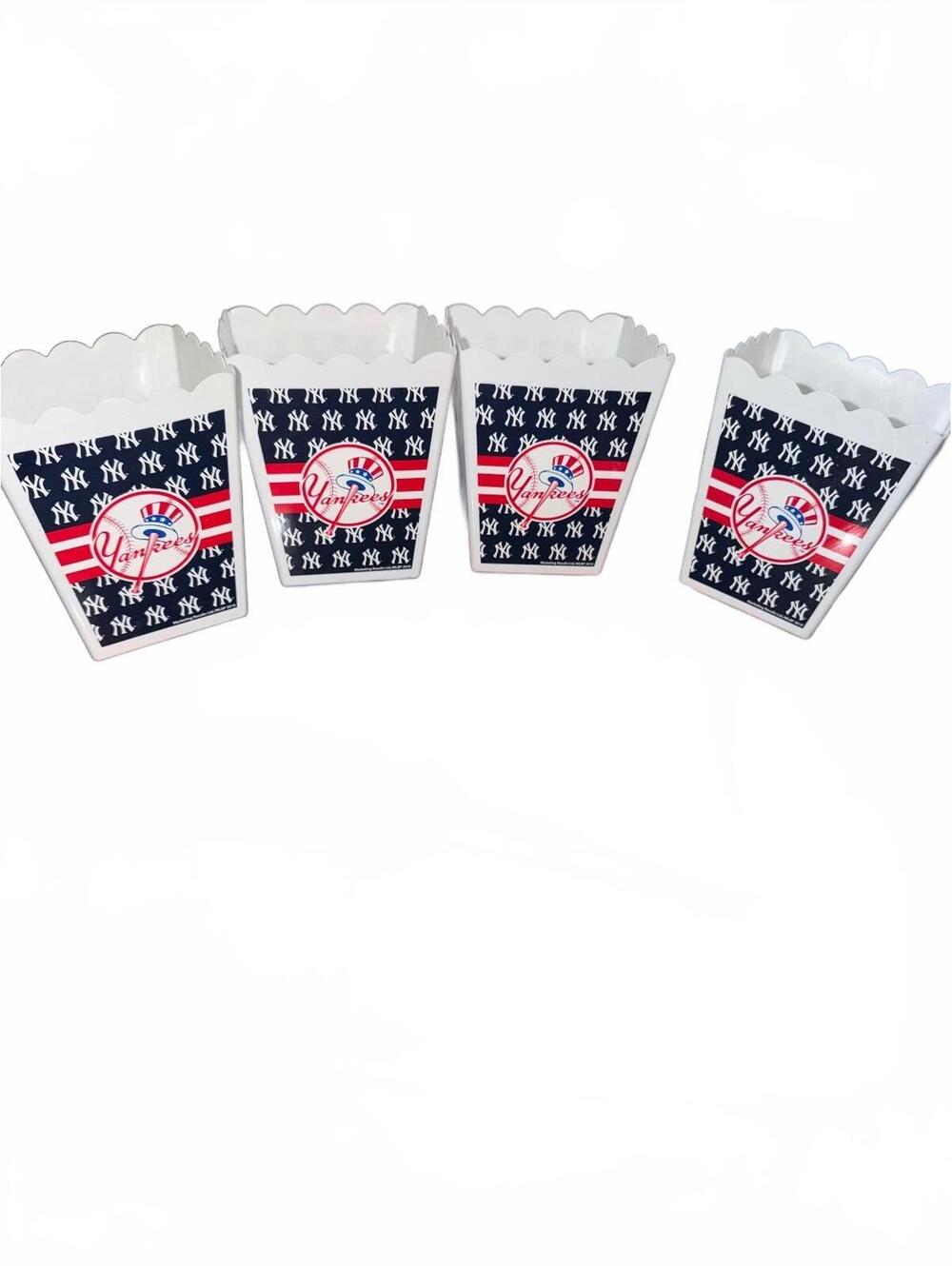 Set of 4 New York Yankees Collectible Plastic Popcorn Boxes